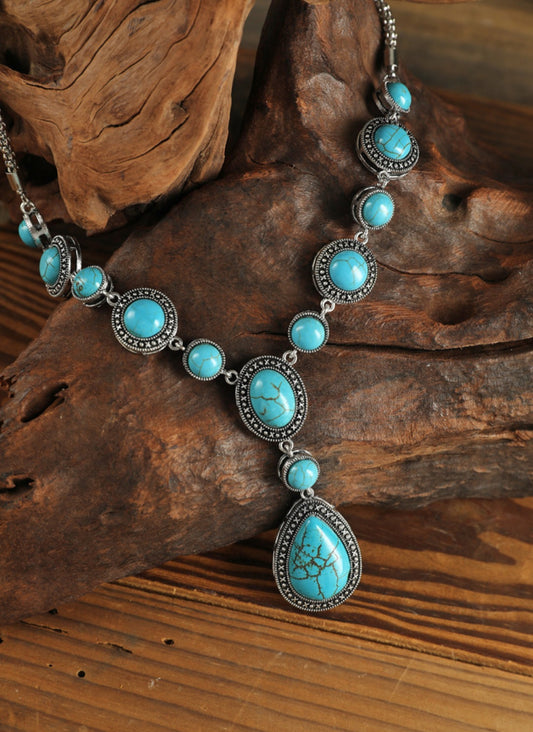 Turquoise Water Drop Accent Necklace